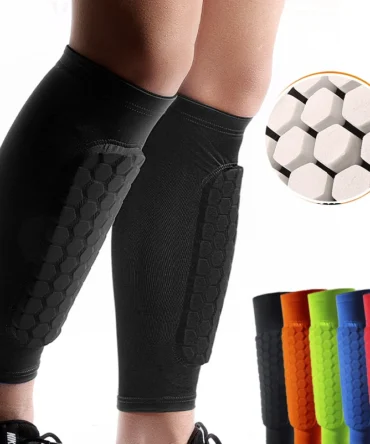 1Pcs Football Shin Guard Socks Sleeves with Foam,Calf Compression Sleeve Honeycomb Pads,Sports Legging & Soccer Equipment