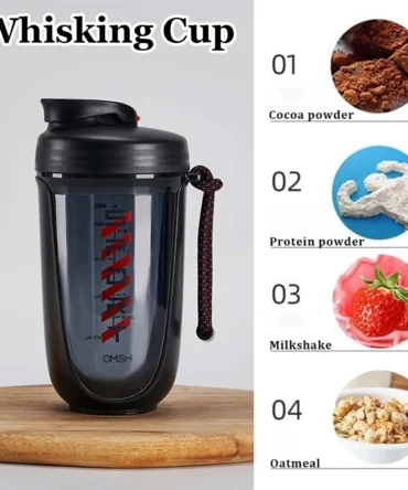 590ml Drink Shake Bottle with Shaker Ball Fitness Water Cup Whey Protein Powder Mixer Bottle for Gym Camping Hiking Sports
