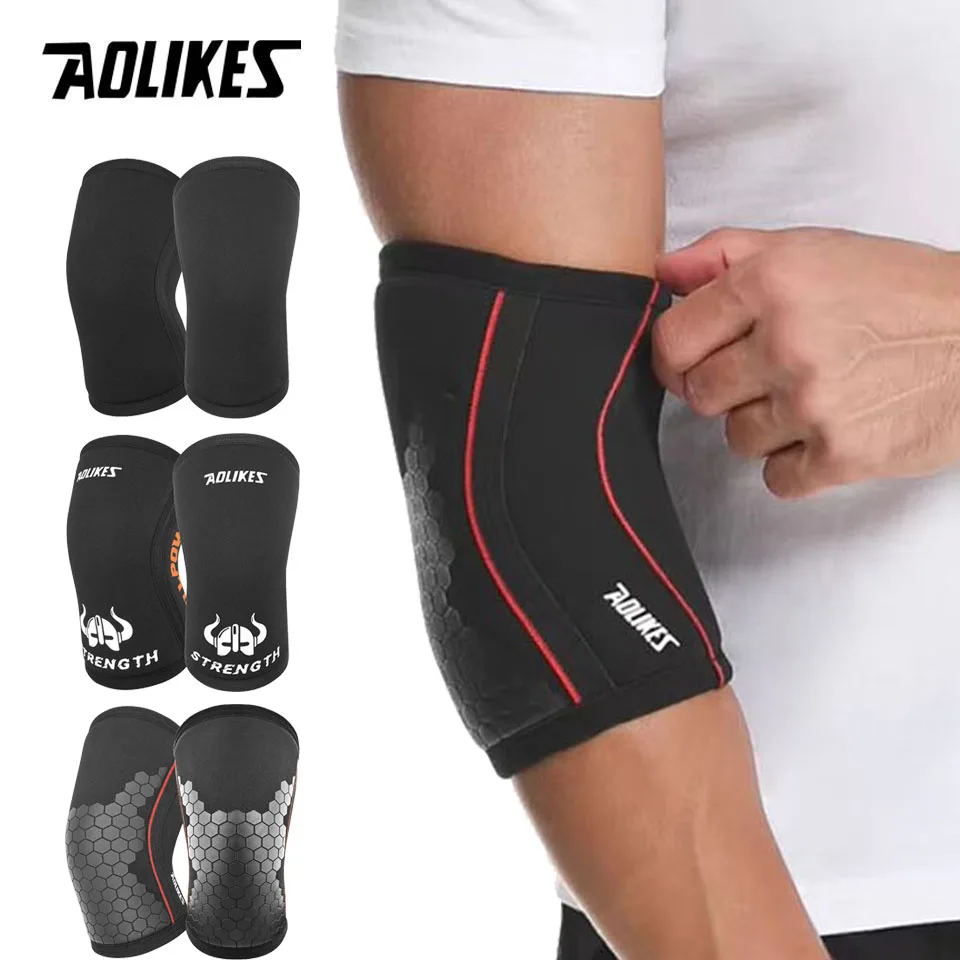 AOLIKES 1 Pair 7MM Knee Sleeves Support Injury Recovery - Neoprene Knee Brace Knee Support for Squats, Running & Gym Workout - Image 3