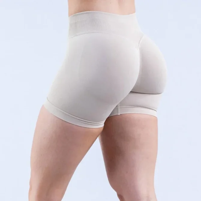 Impact Gym Shorts Women Fitness Sports Biker Shorts 4.5 Low Ribbed Band Yoga Shorts Workout Scrunch Butt Seamless Leggings Sport - Image 3