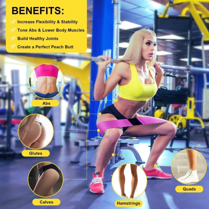 Elastic rubber resistance bands for yoga, hip circle expander, gym, home workout, 3PCs - Image 5