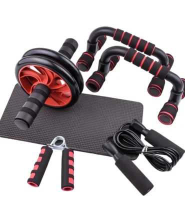 Ab Roller&Jump Rope Noise Abdominal Wheel Ab Roller with Mat Arm Waist Leg Exercise Gym Fitness Equipment Pilates sliders