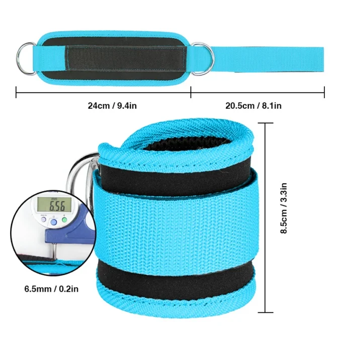 Cable Ankle Straps Double D-Ring Ankle Cuffs For Gym Workouts Glutes Legs Strength Training Brace Support Sport Safety Abductors - Image 2