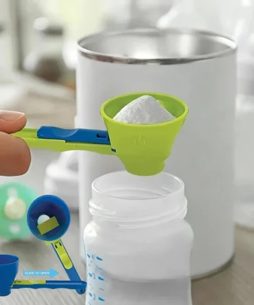 Durable PP Material Mess-Free Protein Powder Scoop - Sliding Funnel for Milk & Supplements, Kitchen Gadget for All Occasions