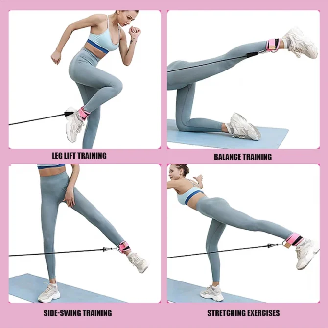 Ankle Straps Resistance Bands Set Fitness Workout Exercise Equipment Ankle Weight Yoga Elastic Fitness Band For Gym Man Woman - Image 6