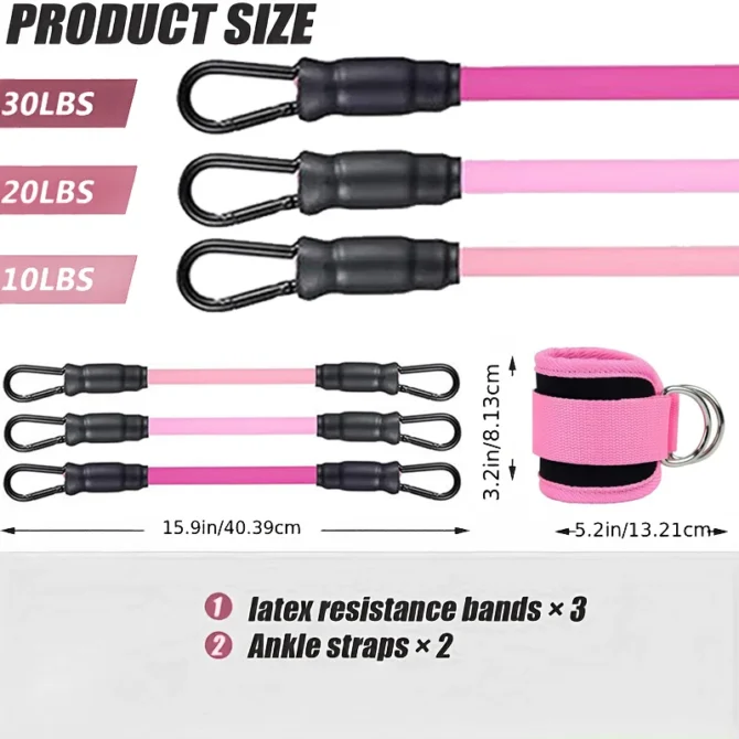 Ankle Straps Resistance Bands Set Fitness Workout Exercise Equipment Ankle Weight Yoga Elastic Fitness Band For Gym Man Woman - Image 2