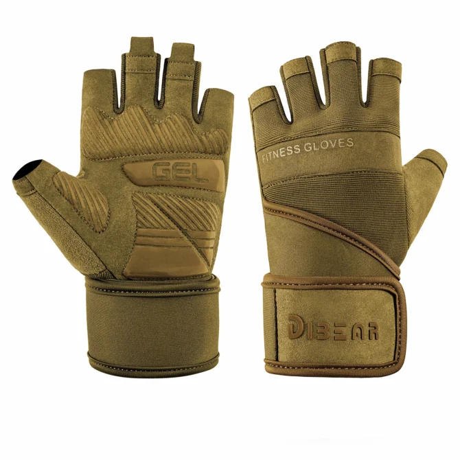Half Finger Bodybuilding Gym Gloves Weightlifting Dumbbell Training Anti-Slip Fitness Gloves Crossfit Workout Exercise For Man