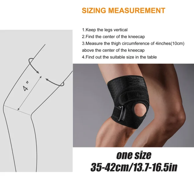 1Pcs Neoprene Knee Brace for Knee Pain Relief for Working Out, Running, Injury Recovery Side Stabilizers Open Patella Support - Image 2