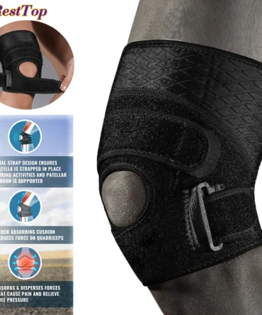 1Pcs Neoprene Knee Brace for Knee Pain Relief for Working Out, Running, Injury Recovery Side Stabilizers Open Patella Support