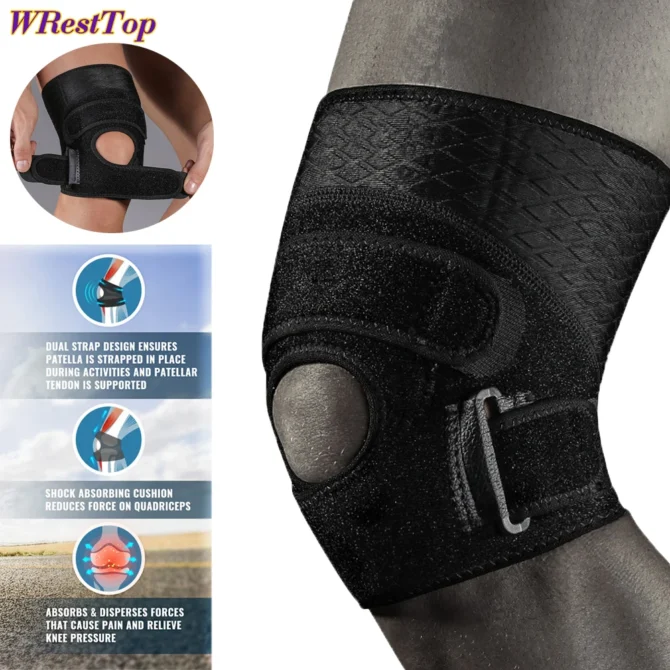 1Pcs Neoprene Knee Brace for Knee Pain Relief for Working Out, Running, Injury Recovery Side Stabilizers Open Patella Support