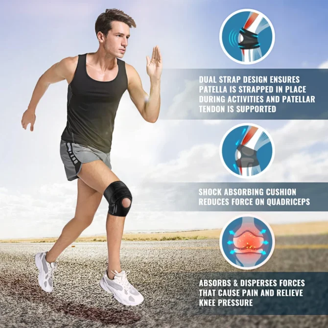 1Pcs Neoprene Knee Brace for Knee Pain Relief for Working Out, Running, Injury Recovery Side Stabilizers Open Patella Support - Image 6