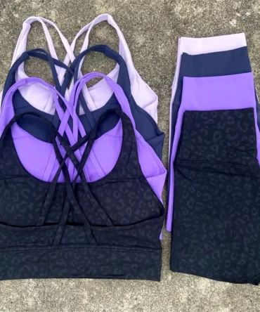 Solid Color Women Gym Yoga Suit Soft Cross-back straps Women fitness Sport Bra Top +Tight Sports Short Athletic Workout Clothes