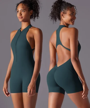 Yoga Jumpsuit Sleeveless Zipper Sports Wear Gym Tracksuit Fitness Sports Bodysuits Women Dance Running Workout Clothes Yoga Suit