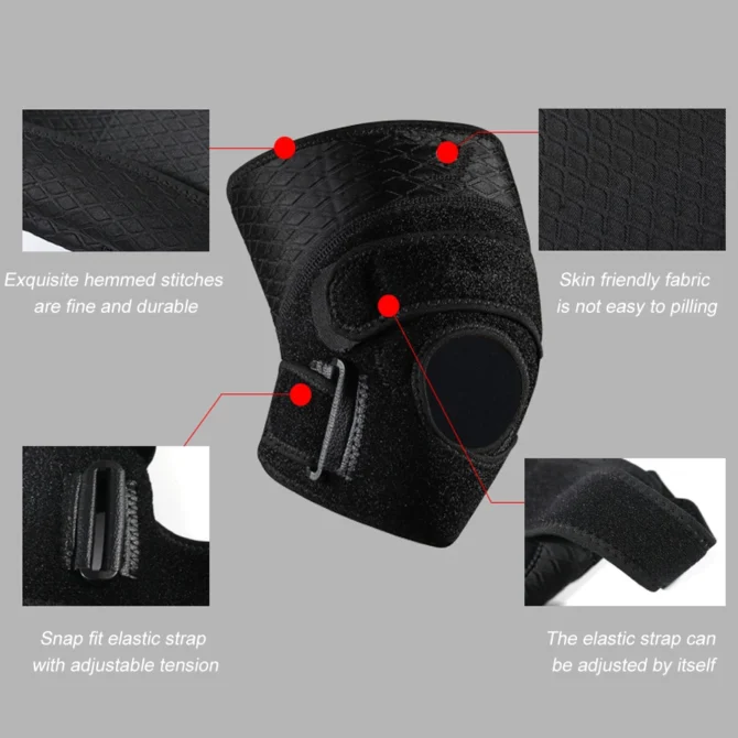 1Pcs Neoprene Knee Brace for Knee Pain Relief for Working Out, Running, Injury Recovery Side Stabilizers Open Patella Support - Image 5