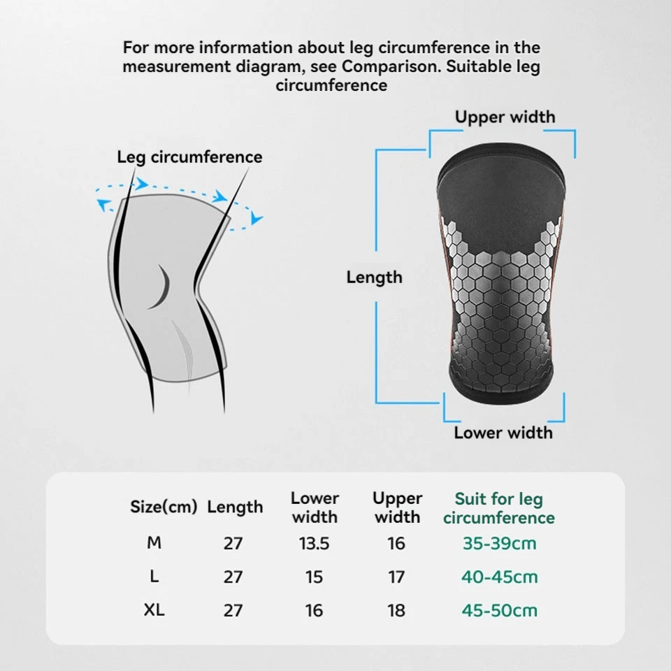 AOLIKES 1 Pair 7MM Knee Sleeves Support Injury Recovery - Neoprene Knee Brace Knee Support for Squats, Running & Gym Workout - Image 2