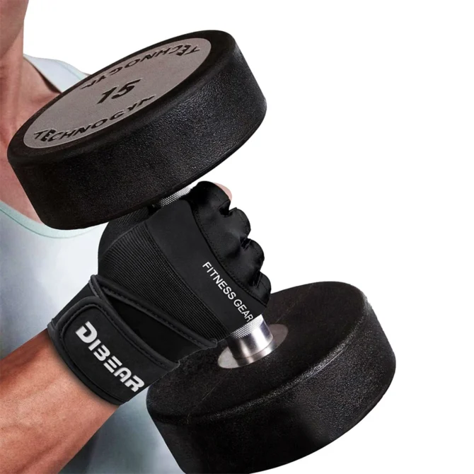 Half Finger Bodybuilding Gym Gloves Weightlifting Dumbbell Kettlebell Training Workout Fitness Gloves For Man Women - Image 4