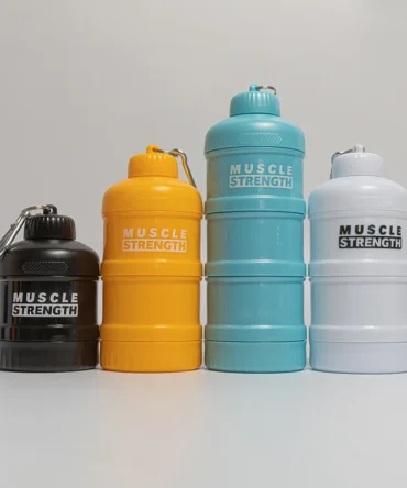 3-layer Portable Protein Powder Box Funnel Powder Box Fitness Supplement Bottle Handle Layered Storage Medicine Box Snack Can