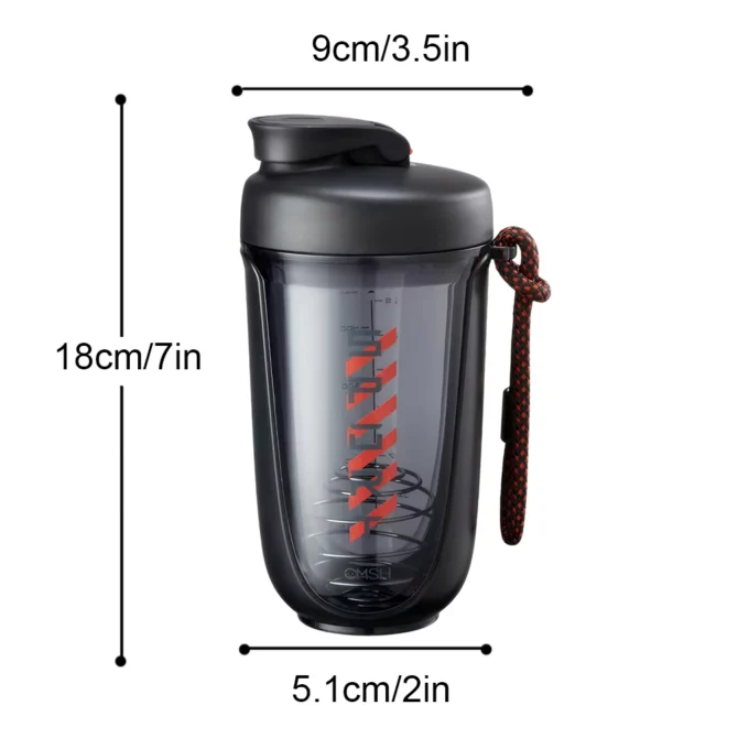 590ml Drink Shake Bottle with Shaker Ball Fitness Water Cup Whey Protein Powder Mixer Bottle for Gym Camping Hiking Sports - Image 2